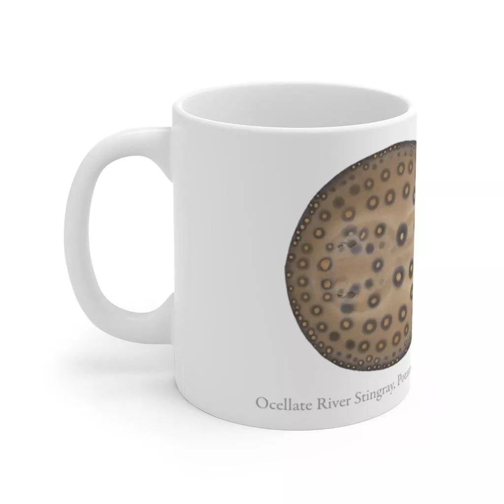 Ocellate River Stingray Mug-Stick Figure Fish Illustration