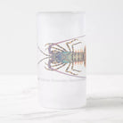 Ornate Spiny Lobster - Frosted Glass Stein-Stick Figure Fish Illustration