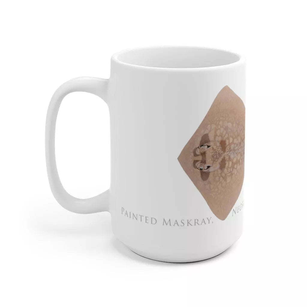 Painted Maskray Mug-Stick Figure Fish Illustration