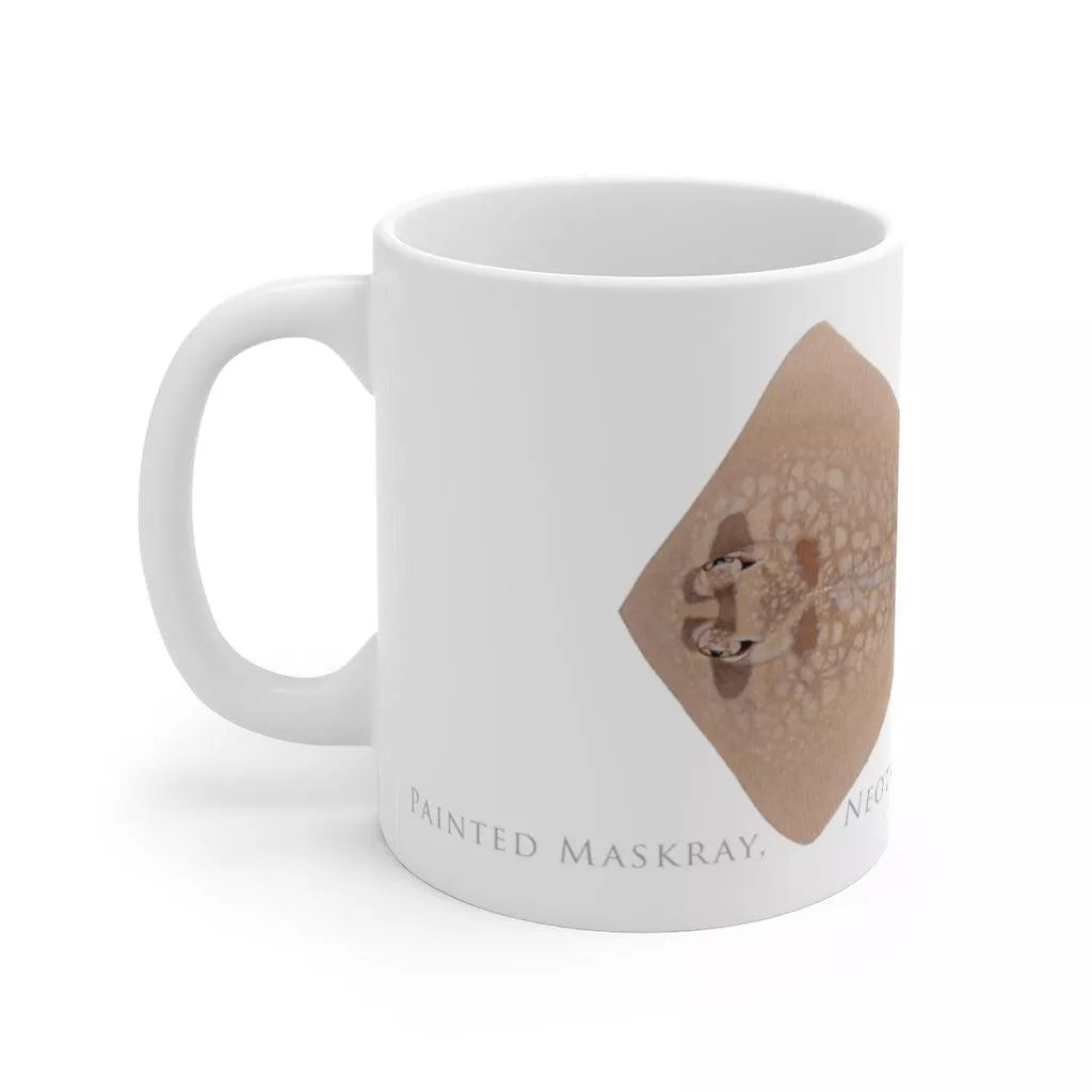 Painted Maskray Mug-Stick Figure Fish Illustration