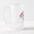 Pink Snapper - Frosted Glass Stein-Stick Figure Fish Illustration