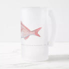 Pink Snapper - Frosted Glass Stein-Stick Figure Fish Illustration