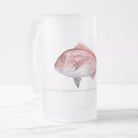 Pink Snapper - Frosted Glass Stein-Stick Figure Fish Illustration