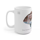 Pink Snapper Mug-Stick Figure Fish Illustration