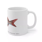 Pink Snapper Mug-Stick Figure Fish Illustration