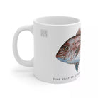 Pink Snapper Mug-Stick Figure Fish Illustration