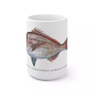 Pink Snapper Mug-Stick Figure Fish Illustration