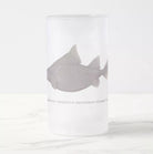 Prickly Dogfish - Frosted Glass Stein-Stick Figure Fish Illustration