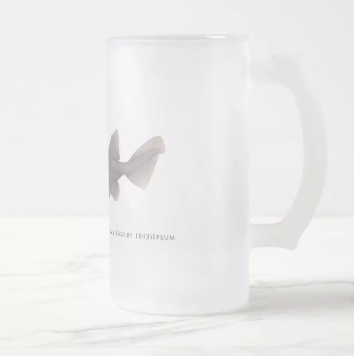 Prickly Dogfish - Frosted Glass Stein-Stick Figure Fish Illustration