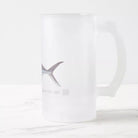 Roosterfish - Frosted Glass Stein-Stick Figure Fish Illustration