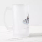 Roosterfish - Frosted Glass Stein-Stick Figure Fish Illustration