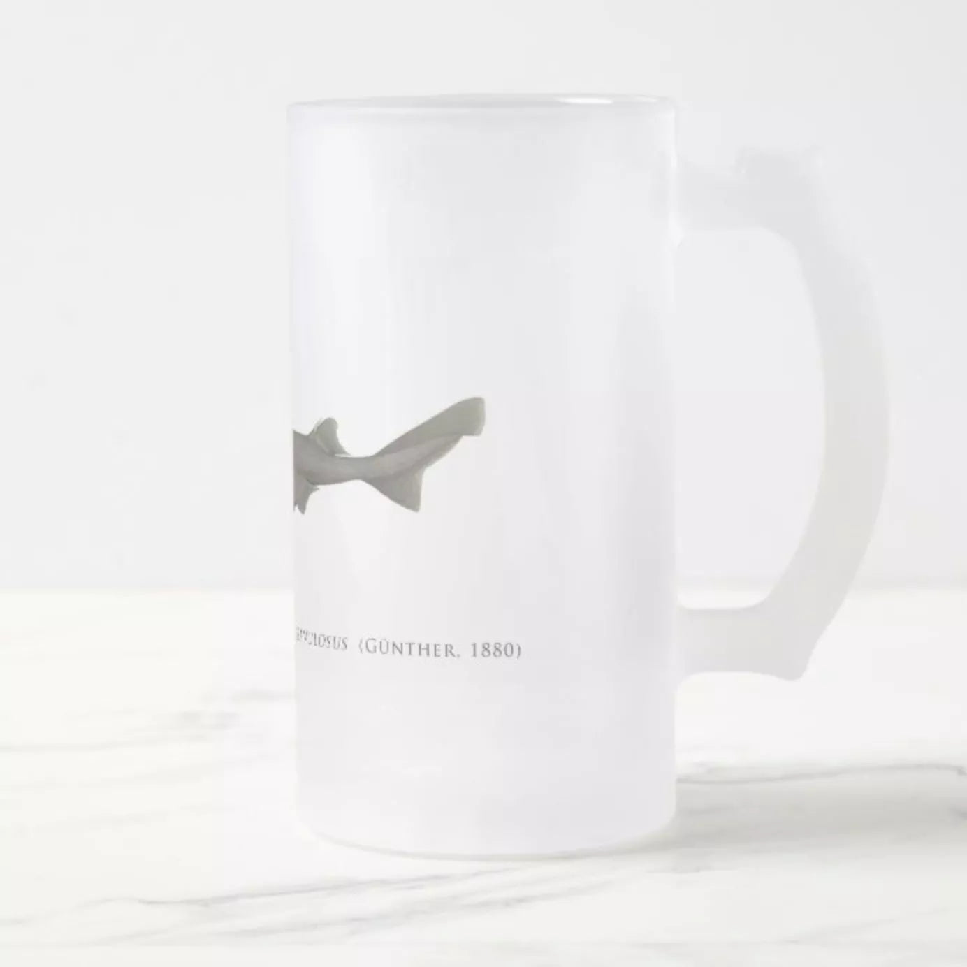 Southern Lanternshark - Frosted Glass Stein-Stick Figure Fish Illustration