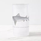 Speartooth Shark - Frosted Glass Stein-Stick Figure Fish Illustration