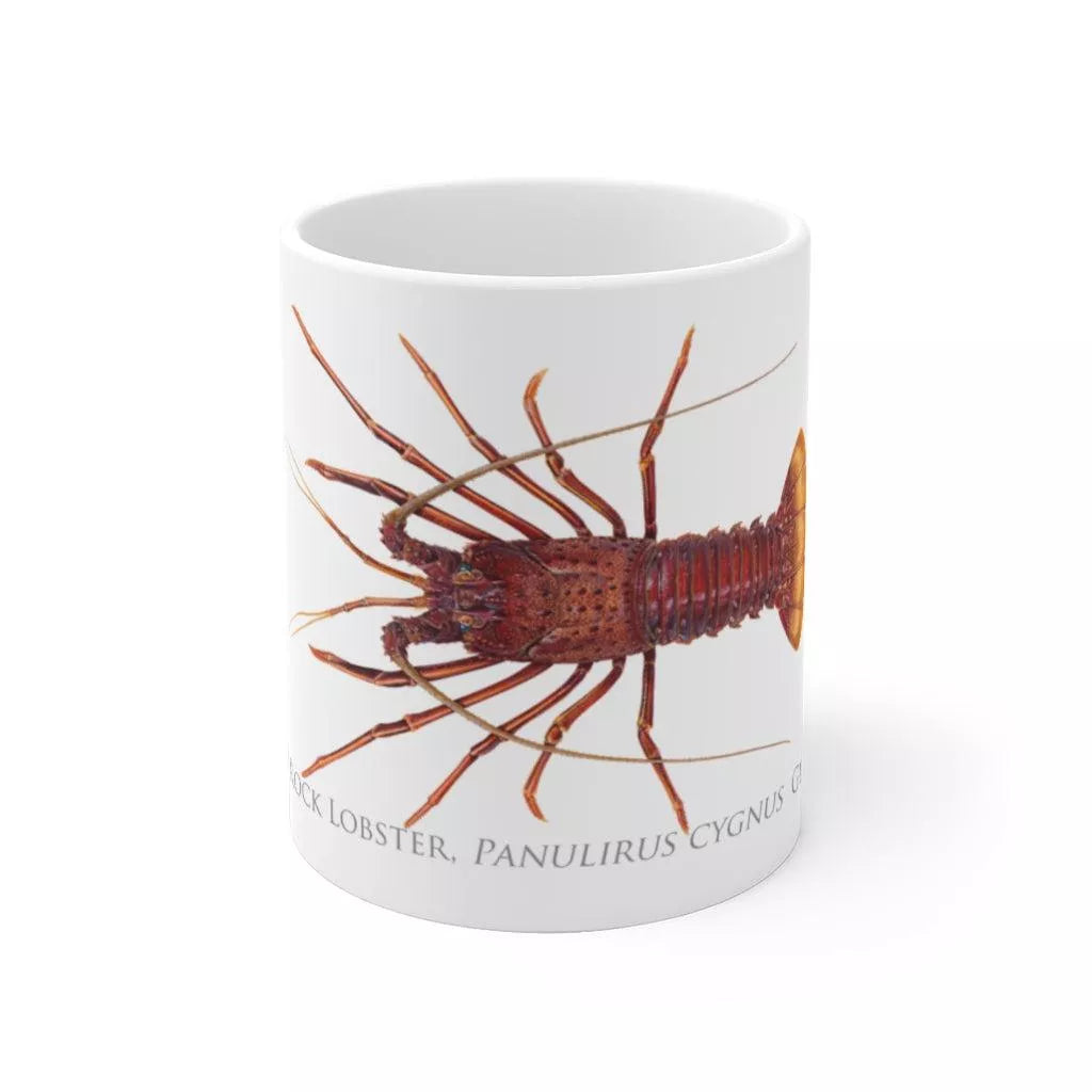 Western Rock Lobster Mug-Stick Figure Fish Illustration