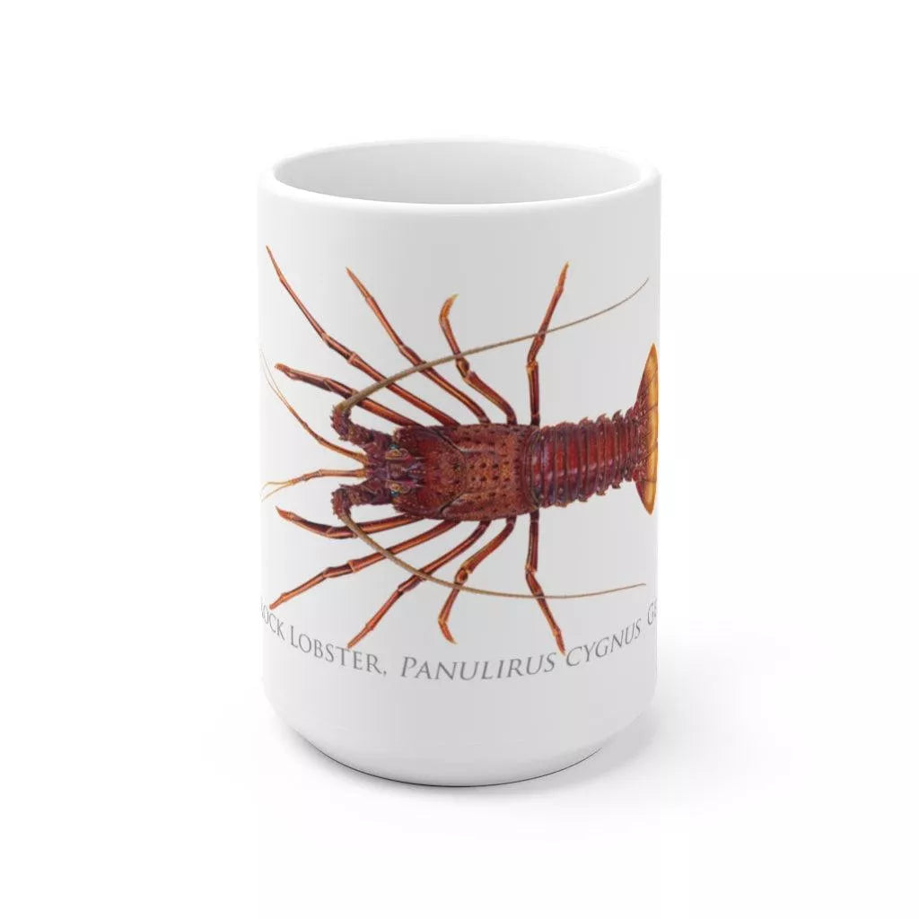 Western Rock Lobster Mug-Stick Figure Fish Illustration