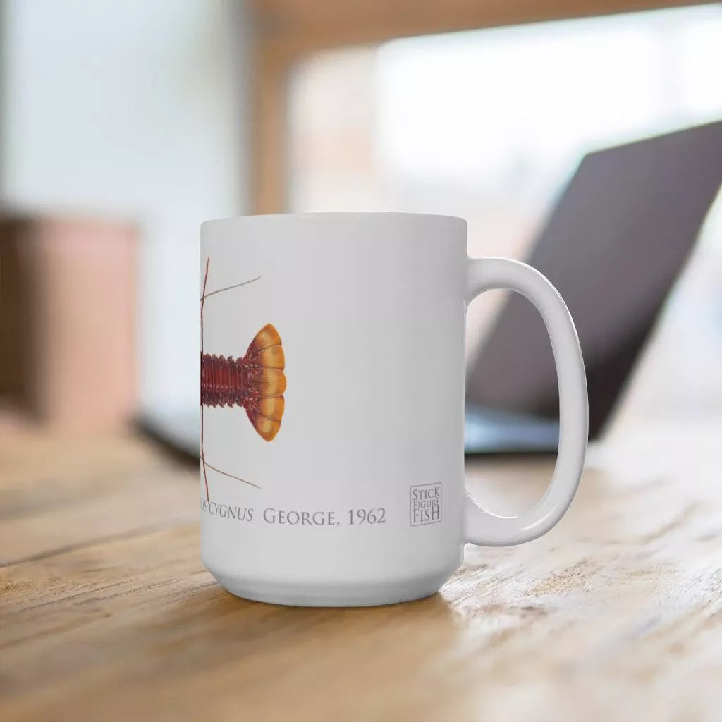 Western Rock Lobster Mug-Stick Figure Fish Illustration