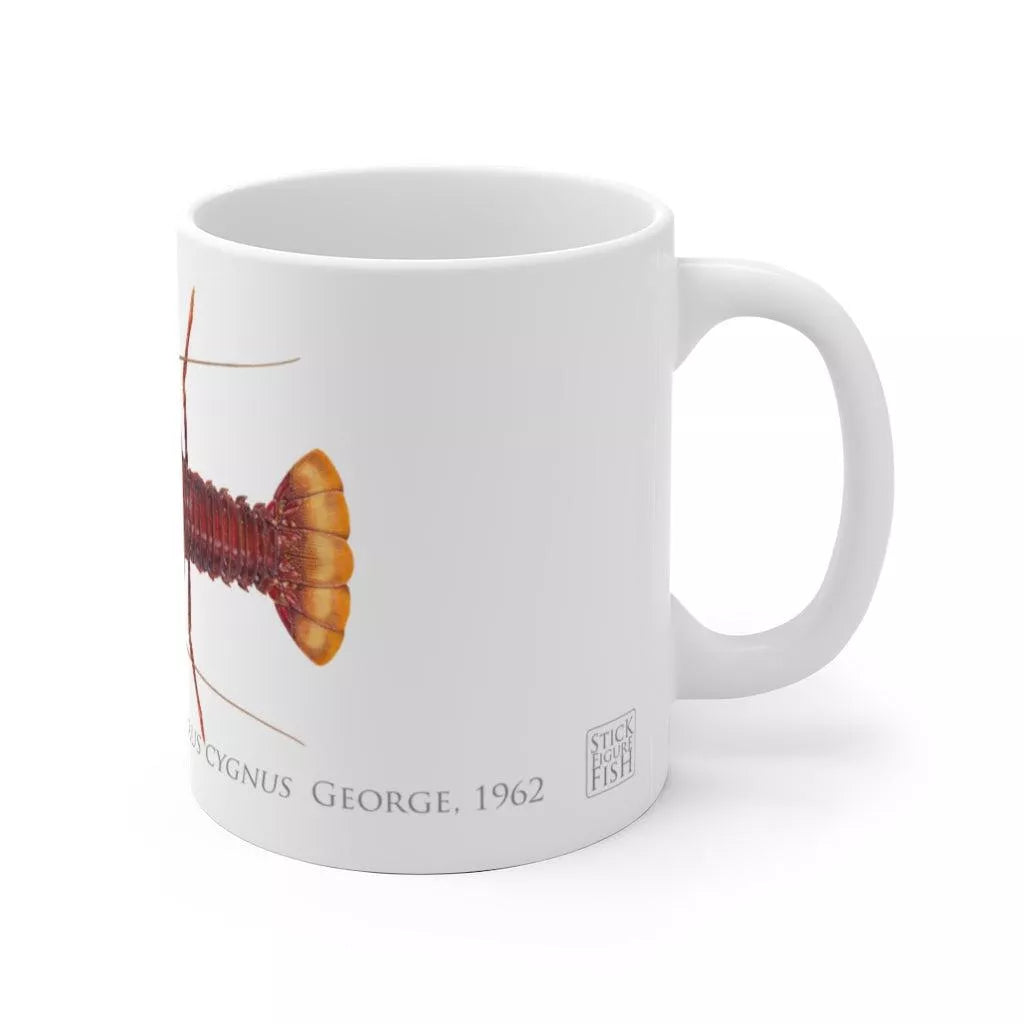 Western Rock Lobster Mug-Stick Figure Fish Illustration